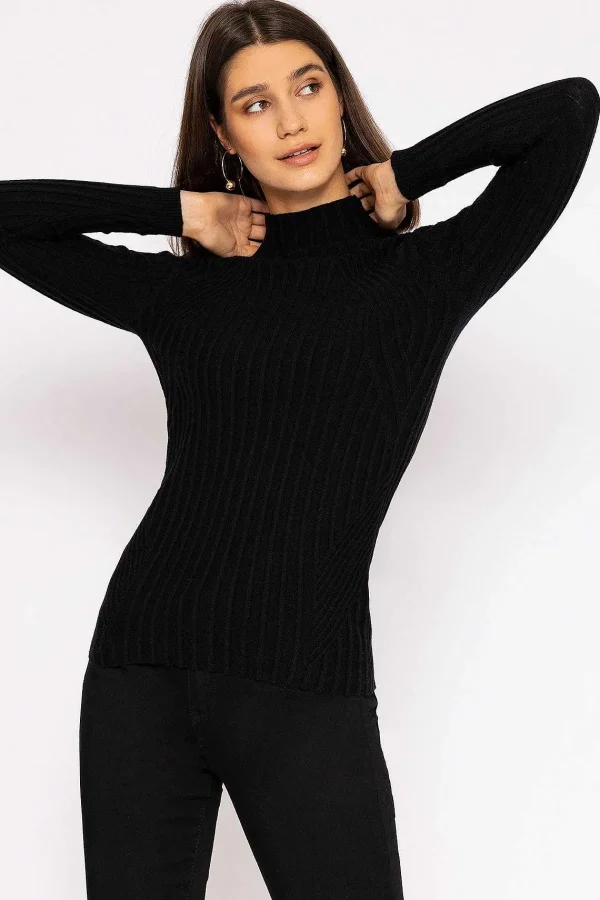 Kelly & Grace Weekend Rib Knit Top In Black*Women Jumpers & Cardigans