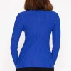 Kelly & Grace Weekend Rib Knit Top In Blue*Women Jumpers & Cardigans