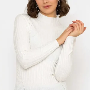 Kelly & Grace Weekend Rib Knit Top In Ecru*Women Jumpers & Cardigans