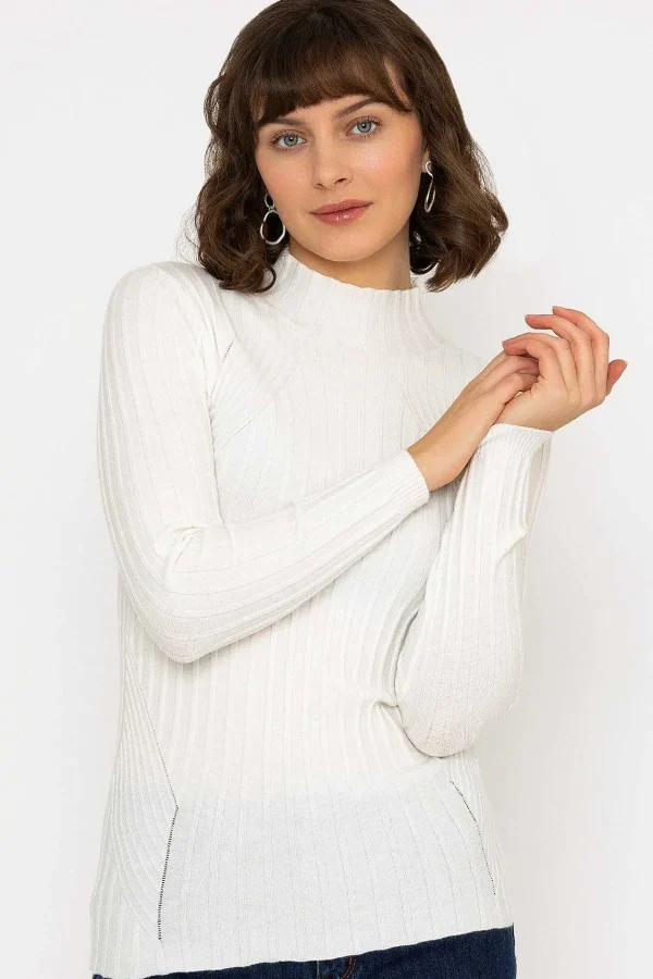 Kelly & Grace Weekend Rib Knit Top In Ecru*Women Jumpers & Cardigans