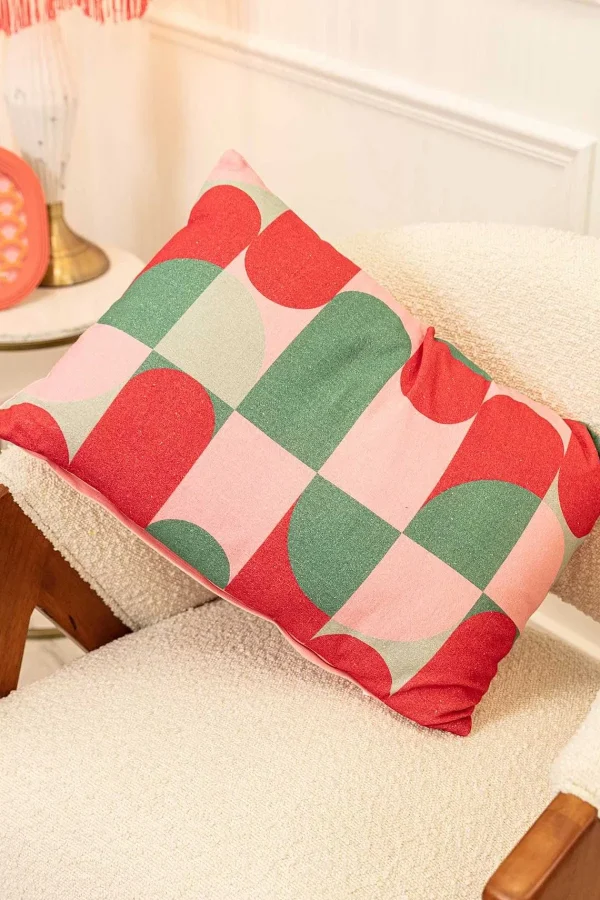 Carraig Donn Dwell Riley Pink Geo Cushion* Homeware