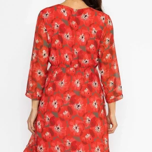 Pala D'oro Roisin Knee Length Dress In Red Print*Women Dresses & Jumpsuits