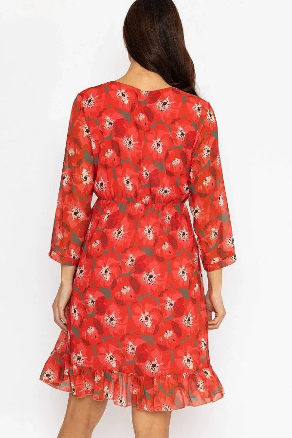 Pala D'oro Roisin Knee Length Dress In Red Print*Women Dresses & Jumpsuits