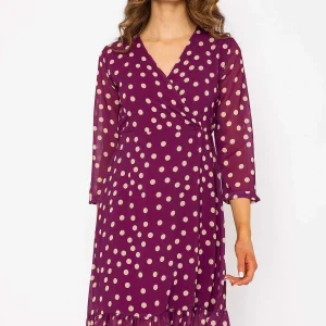 Pala D'oro Roisin Magenta Print Knee Length Dress* Sale Dresses