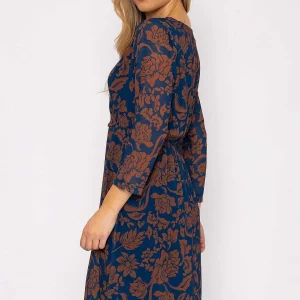 Pala D'oro Roisin Navy Knee Length Dress* Sale Dresses