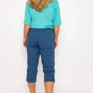 Ulla Popken Roll-Tab Hem Stretch Cargo Pants In Blue*Women Jeans & Trousers