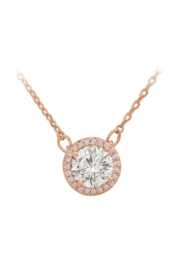 Tipperary Crystal Jewellery Rose Gold Disc Drop Pendant* Boxed Gifts