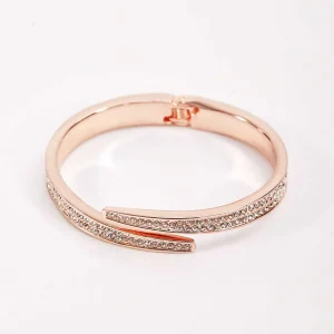 Soul Jewellery Rose Gold Hinge Diamante Bangle*Women Classic Fashion