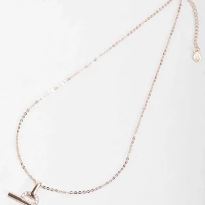 Soul Jewellery Rose Gold T-Bar Charm Necklace*Women As Seen On Social