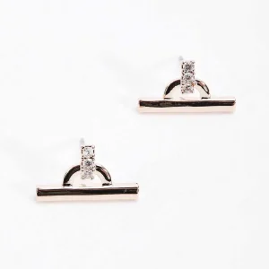 Soul Jewellery Rose Gold T-Bar Earrings*Women As Seen On Social