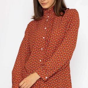 Rowen Avenue Ruffle Blouse In Rust Print*Women Tops & Blouses