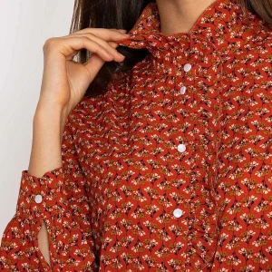 Rowen Avenue Ruffle Blouse In Rust Print*Women Tops & Blouses