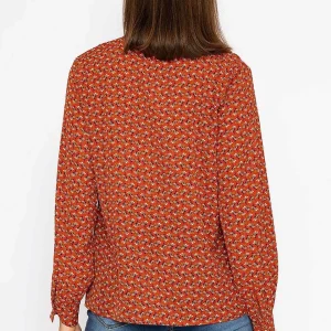 Rowen Avenue Ruffle Blouse In Rust Print*Women Tops & Blouses