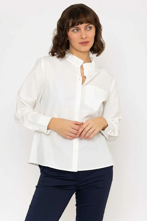 Kelly & Grace Weekend Ruffle Shirt In White*Women Tops & Blouses