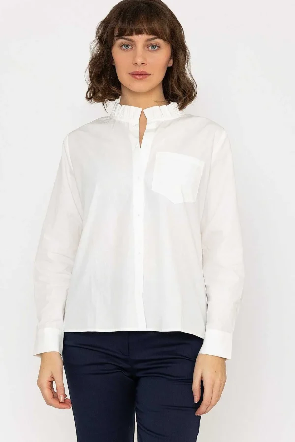 Kelly & Grace Weekend Ruffle Shirt In White*Women Tops & Blouses