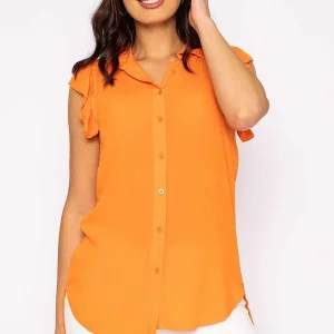 Rowen Avenue Ruffle Viscose Top In Orange*Women Tops & Blouses