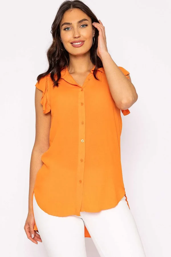 Rowen Avenue Ruffle Viscose Top In Orange*Women Tops & Blouses