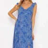 Rowen Avenue Sadie Blue Printed Midi Dress*Women Dresses & Jumpsuits