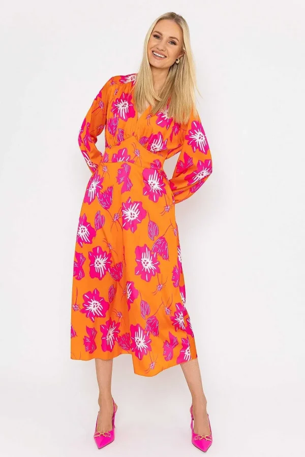 Pala D'oro Sateen Cliodhna Midi Dress In Orange*Women Dresses & Jumpsuits