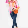 Pala D'oro Sateen Print Shirt In Pink Print*Women Tops & Blouses