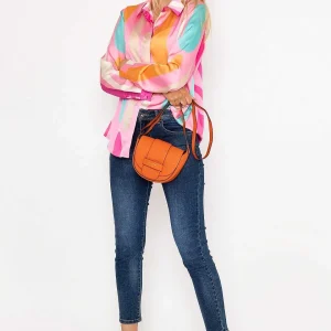 Pala D'oro Sateen Print Shirt In Pink Print*Women Tops & Blouses