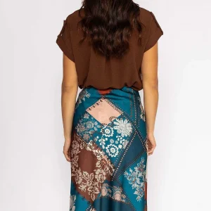 Pala D'oro Sateen Slip Skirt In Teal*Women Skirts & Shorts