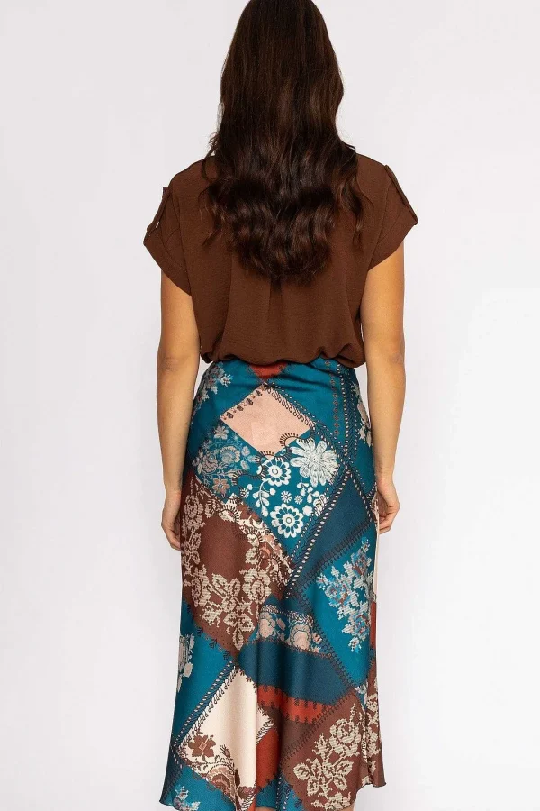 Pala D'oro Sateen Slip Skirt In Teal*Women Skirts & Shorts