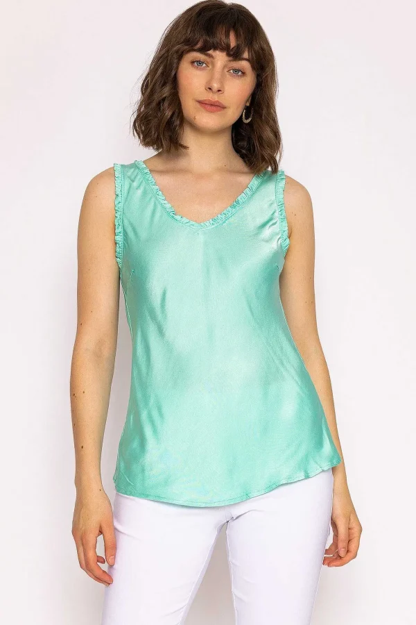 Rowen Avenue Satin Cami In Mint*Women Tops & Blouses