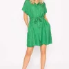 Rowen Avenue Satin Jacquard Dress In Green*Women Dresses & Jumpsuits