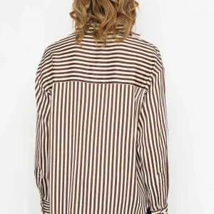 Rowen Avenue Satin Stripe Shirt In Brown*Women Tops & Blouses