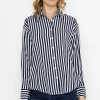 Rowen Avenue Satin Stripe Shirt In Navy*Women Tops & Blouses