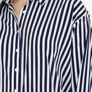 Rowen Avenue Satin Stripe Shirt In Navy*Women Tops & Blouses