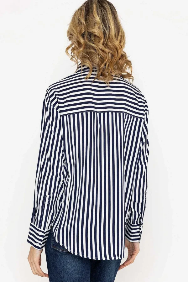 Rowen Avenue Satin Stripe Shirt In Navy*Women Tops & Blouses