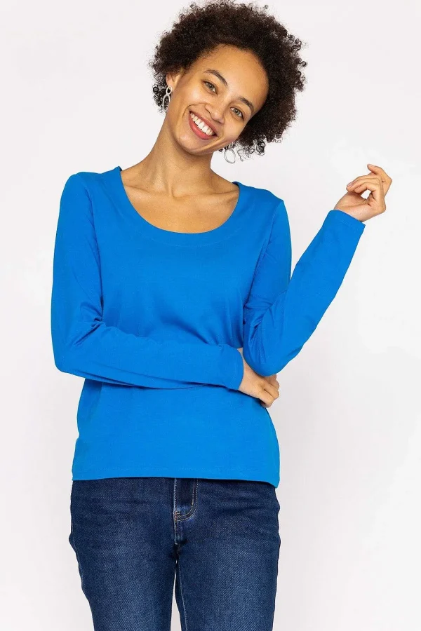 Kelly & Grace Weekend Scoop Neck Tee In Cobalt*Women Tops & Blouses