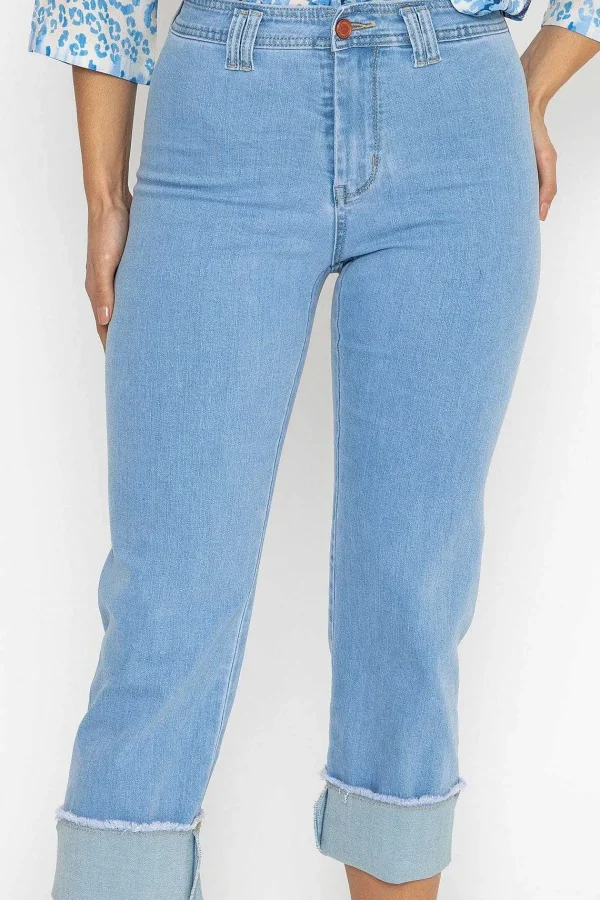 Kalisson Seamless Turn Up Jeans In Light Denim*Women Jeans & Trousers