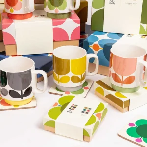 Orla Kiely Set Of 6 Cork Coasters - Atomic Flower* Placemats & Coasters