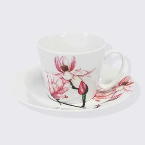 Tipperary Crystal Gift Set Of 2 Cups & Saucers Magnolia & Sweet Pea* Homeware