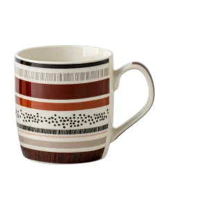 Carraig Donn HOME Set Of 4 Striped Brown Mugs* Homeware