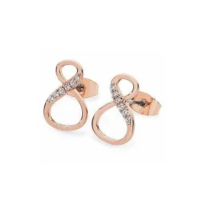 Tipperary Crystal Jewellery 8 Shape Rose Gold Infinity Stud Earrings* Her