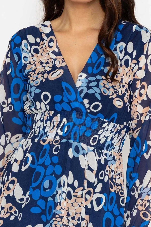 Pala D'oro Shauna Midi Dress In Blue Print*Women Dresses & Jumpsuits