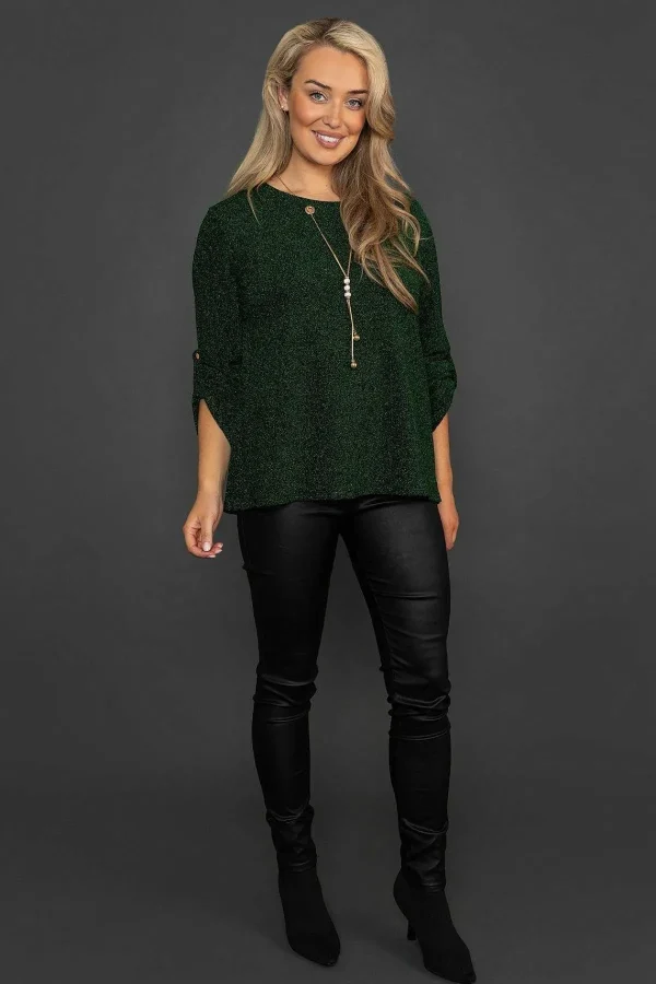 Pala D'oro Shimmer Top In Green*Women Tops & Blouses