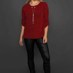 Pala D'oro Shimmer Top In Red*Women Tops & Blouses