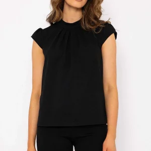 J'aime la Vie Short Cap Sleeve Top In Black*Women Tops & Blouses