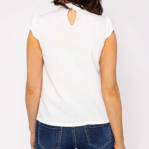 J'aime la Vie Short Cap Sleeve Top In Ecru*Women Tops & Blouses