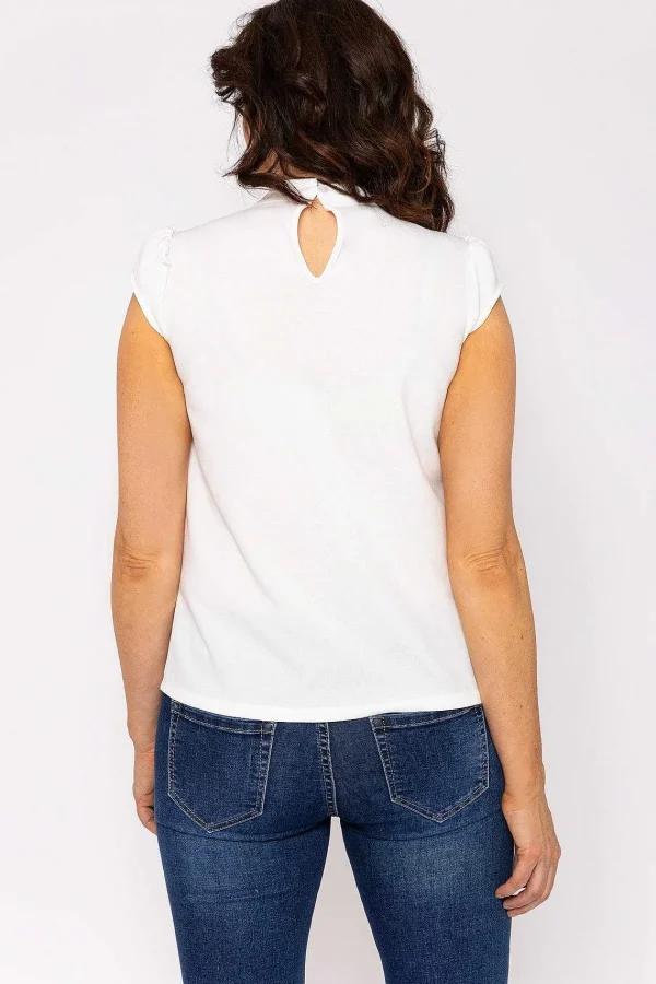 J'aime la Vie Short Cap Sleeve Top In Ecru*Women Tops & Blouses