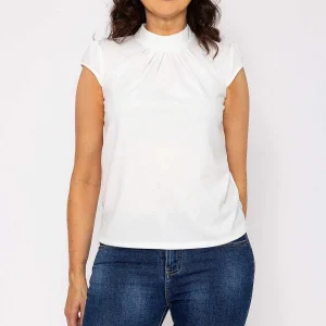 J'aime la Vie Short Cap Sleeve Top In Ecru*Women Tops & Blouses