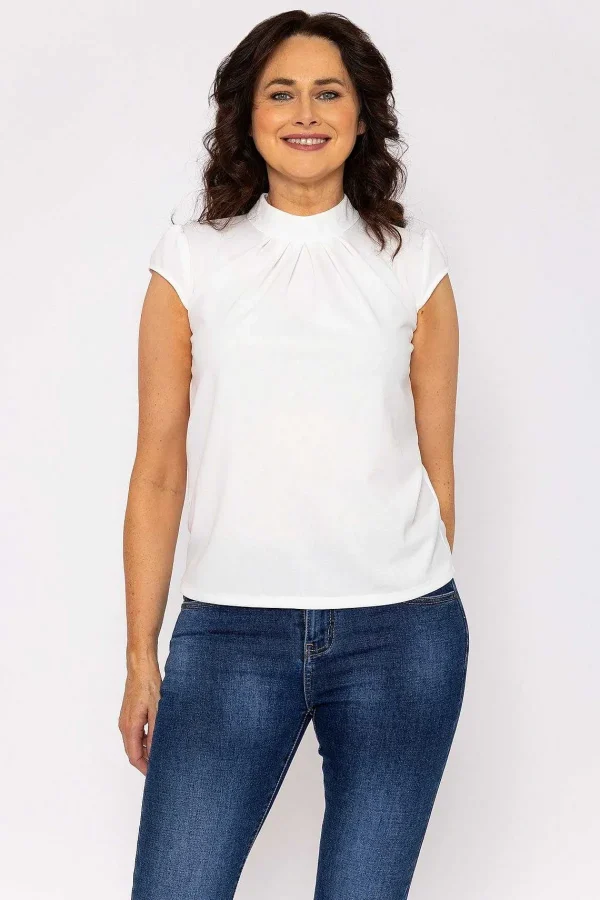 J'aime la Vie Short Cap Sleeve Top In Ecru*Women Tops & Blouses