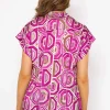 Pala D'oro Short Sleeve Lola Top In Pink Print*Women Tops & Blouses