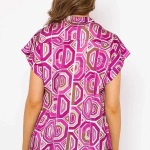 Pala D'oro Short Sleeve Lola Top In Pink Print*Women Tops & Blouses