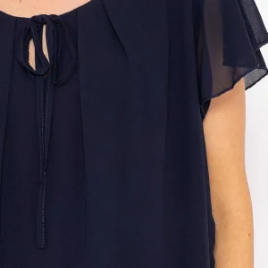 Pala D'oro Short Sleeve Plain Blouse In Navy*Women Tops & Blouses